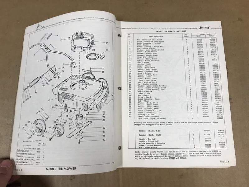 Vintage Lawn Boy Illustrated Parts List - Mowers & Engines - 1957 gallery