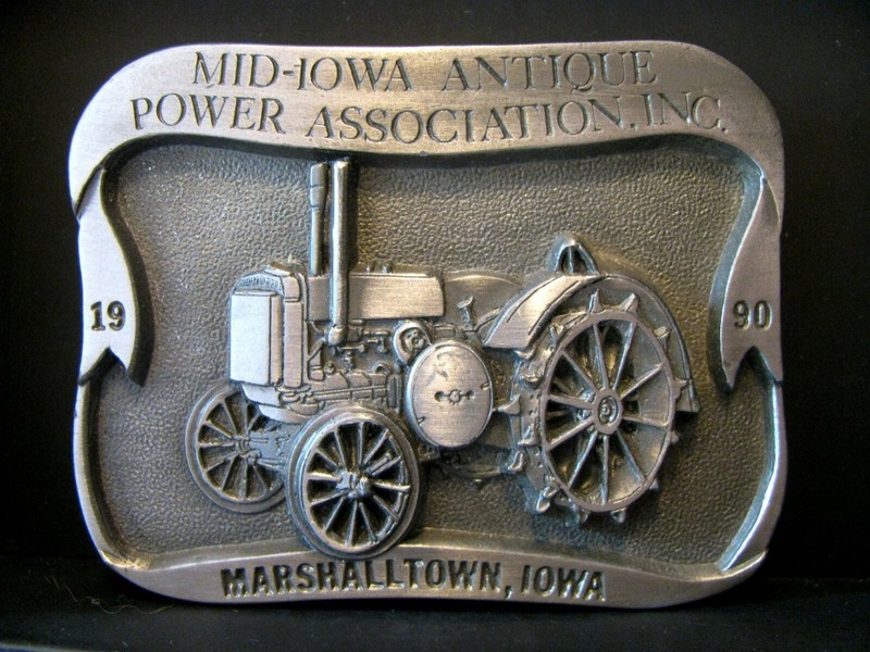 John Deere D Tractor Mid-Iowa Antique Power 1990 Belt Buckle Marshalltown LE jd