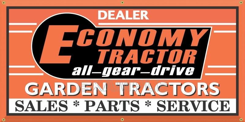 ECONOMY FARM GARDEN POWER EQUIPMENT TRACTOR DEALER VINTAGE SIGN REMAKE BANNER