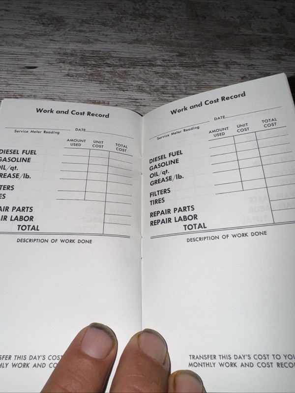 Vintage Caterpillar Daily Work And Cost Record Pocket Book. gallery