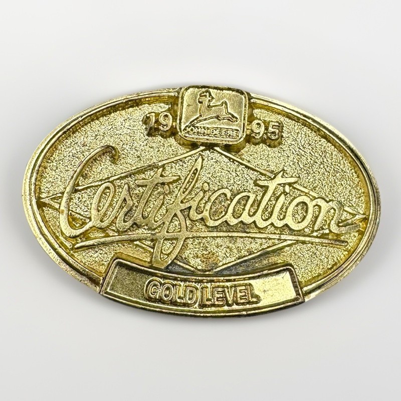 1995 John Deere Gold Level Certification Belt Buckle
