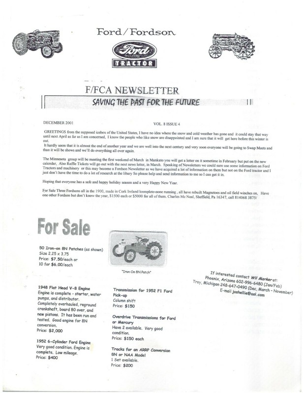 Ford-Ferguson Story, Fordson Tractor info, Fordson parts & service literature