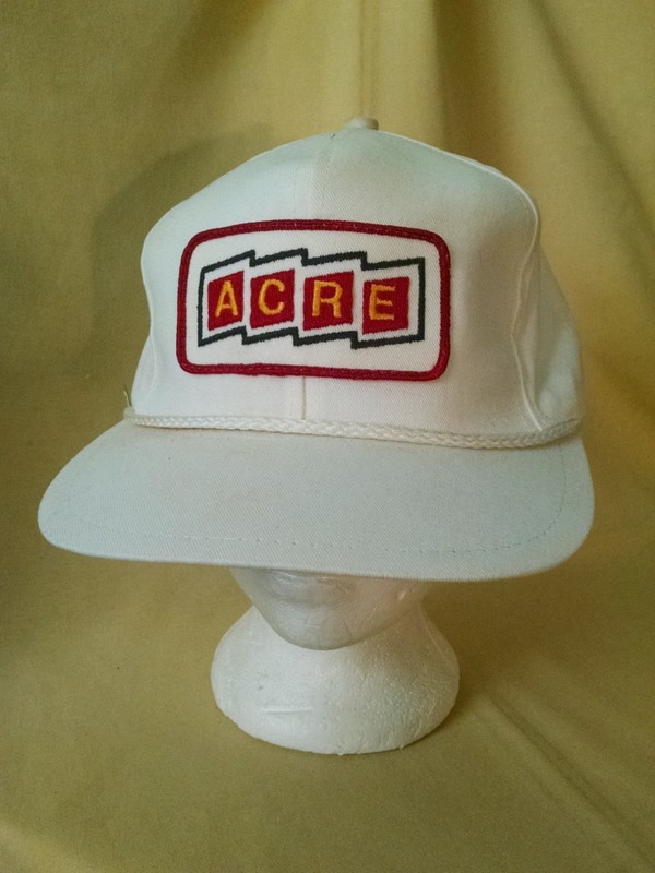 Acre Hat Baseball Ball Cap White Rope Patch Leather Strapback Buckle K Brands