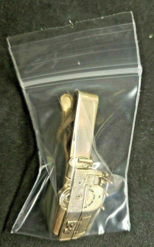 Vintage Gold Tone Mercury Industries Steam Roller Tie Clip gallery