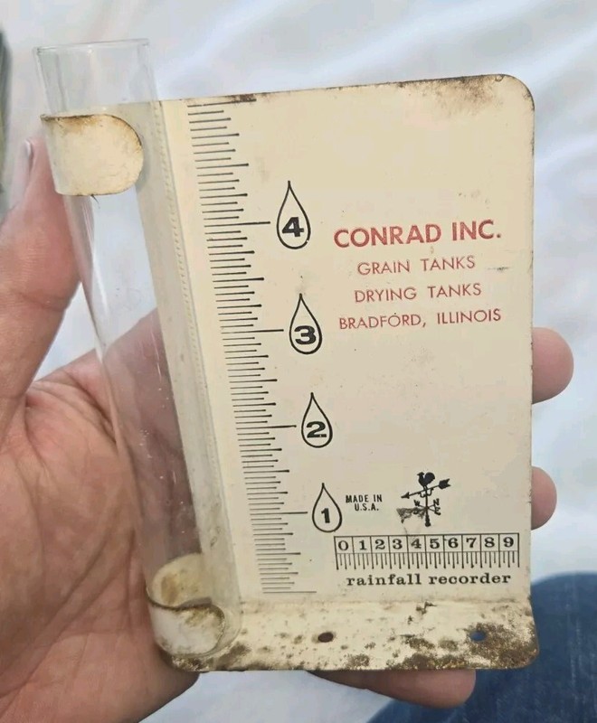 Conrad Inc Grain & Drying Tanks Bradford Illinois Advertising Rain Gauge