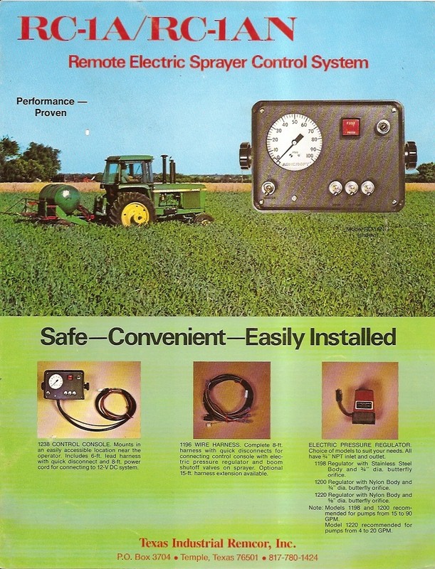 Farm Equipment Brochure – Texas Industrial Remcor Remote Sprayer Control (F2070)