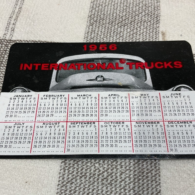 1956 international harvester trucks pocket business card sized calendar