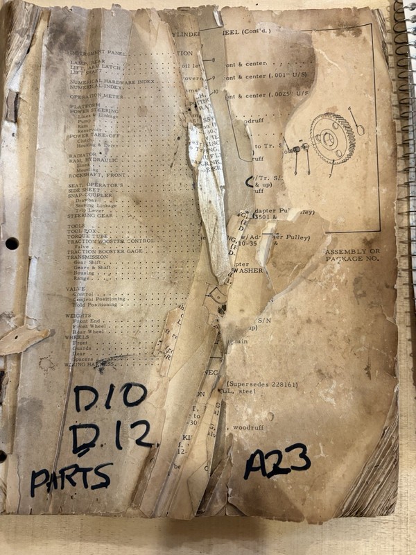 Allis Chalmers D10 D12 Dealers Parts Book