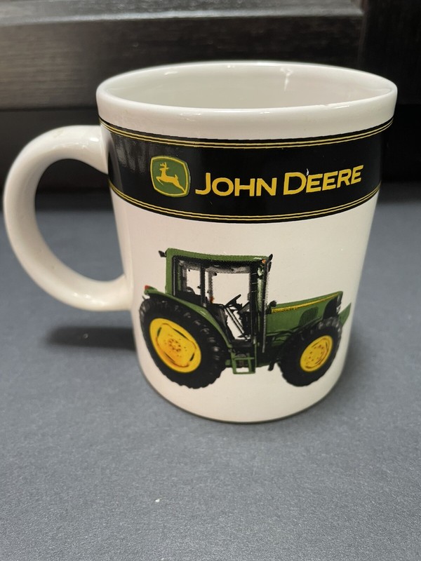 John Deere Tractor Coffee Mug Cup Yellow Deer Black Banner Licensed Product gallery