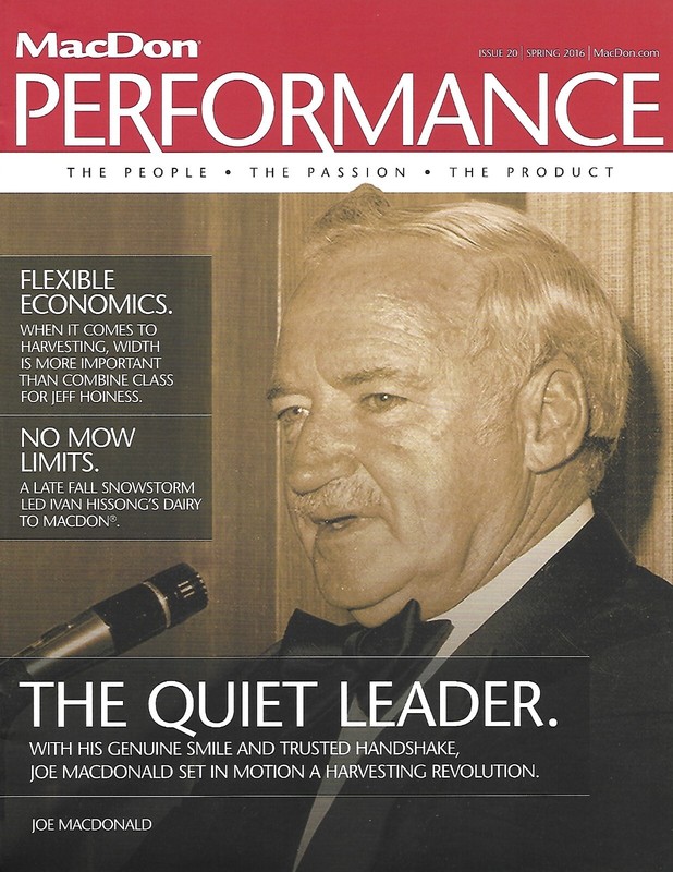 Farm Magazine – MacDon – Joe MacDonald The Quiet Leader – 2016 (F8477)
