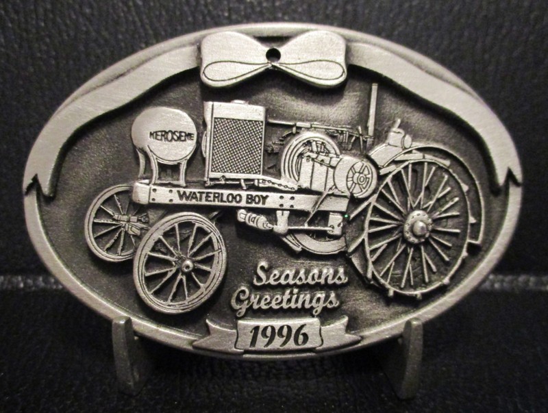 John Deere Waterloo Boy Kerosene Tractor Pewter Christmas Ornament Xmas 1996 jd