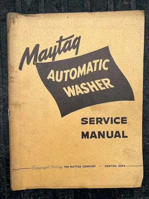 Vintage Original Maytag 1948 Automatic Washer Service Manual model AM & AMP