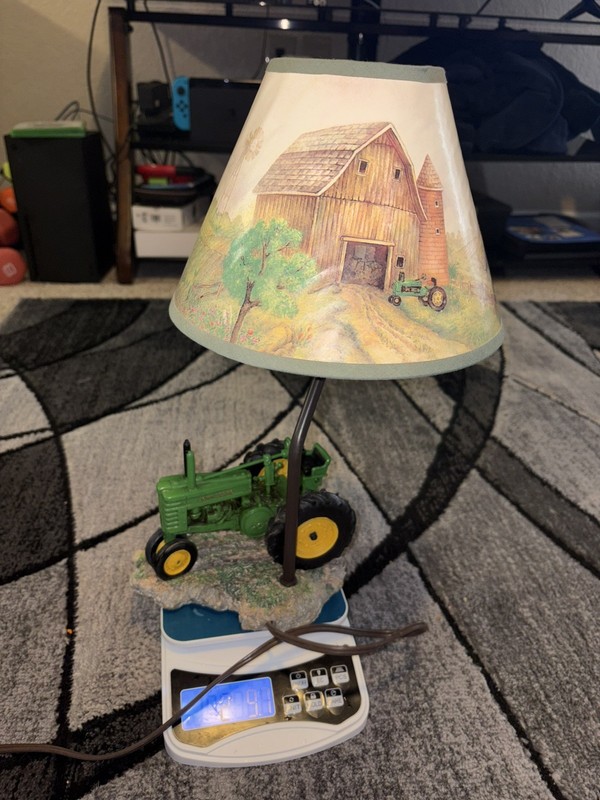 Licensed John Deere Tractor Table Farm 15″ Lamp 1999 Vintage Collectible Decor