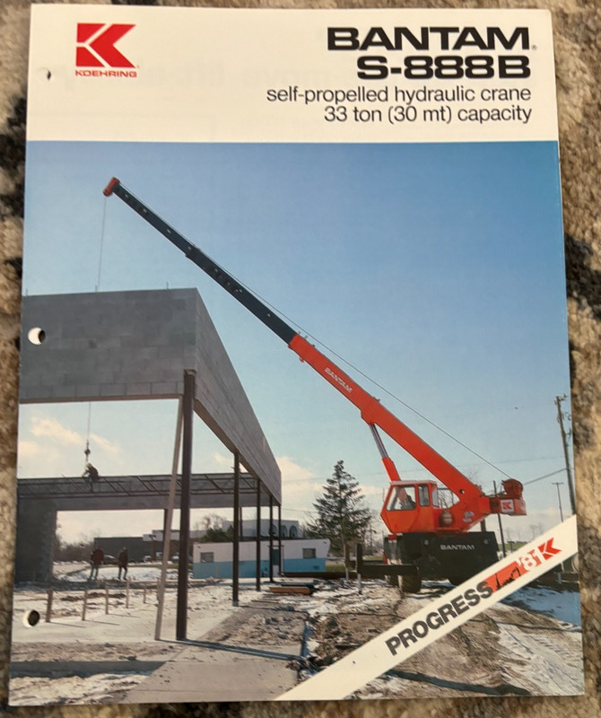 Koehring Bantam S-888B Self Propelled Hydraulic Crane Brochure AMIL25