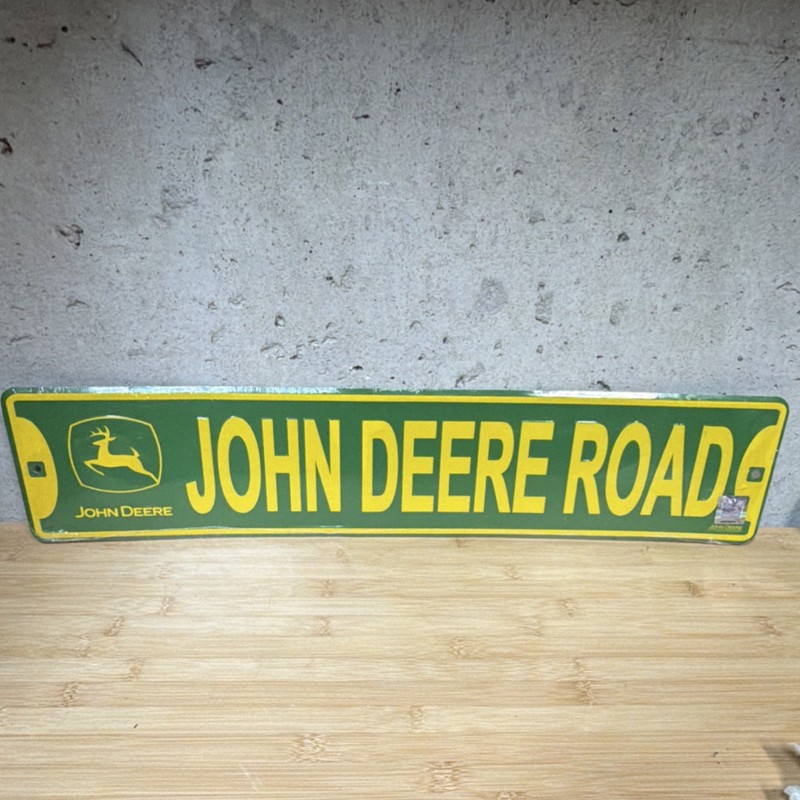 John Deere Road-9 Licensed Agriculture Advertising Sign Green/Yellow