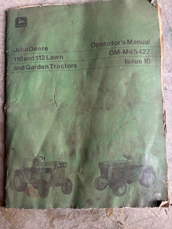 John Deere 110 112 Garden Tractor Operator’ Manual AMIL26