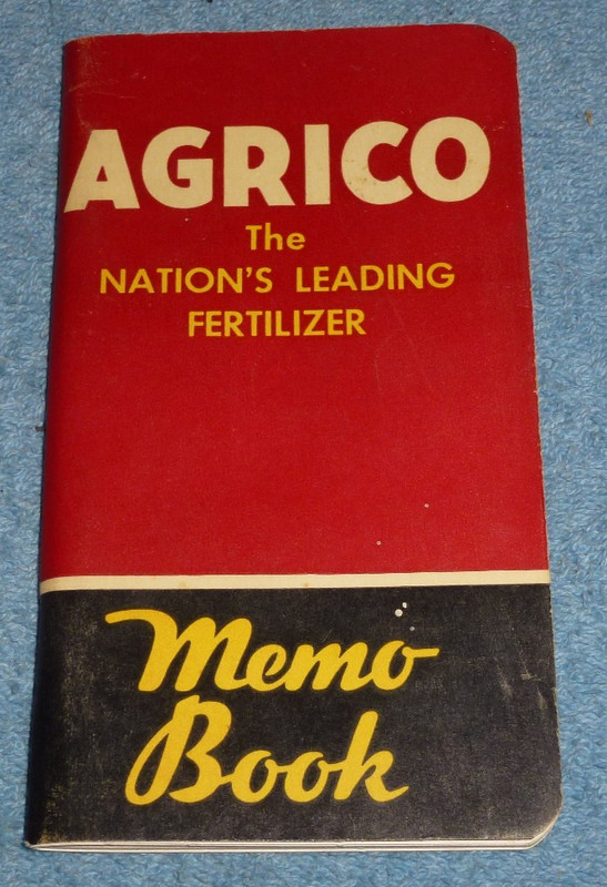 Vintage Agrico Fertilizer Farm Advertising Pocket Memo Note Book 1957 Calendar