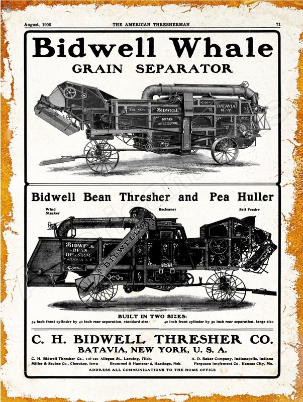 1906 Bidwell Whale Separator, Batavia New York New Metal Sign: 12×16″ Ships Free