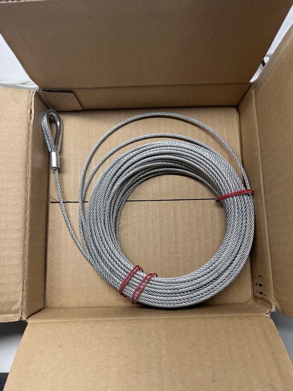 DAYTON Cable, 1/8 In, 100Ft, 340Lb, 7×7, Steel