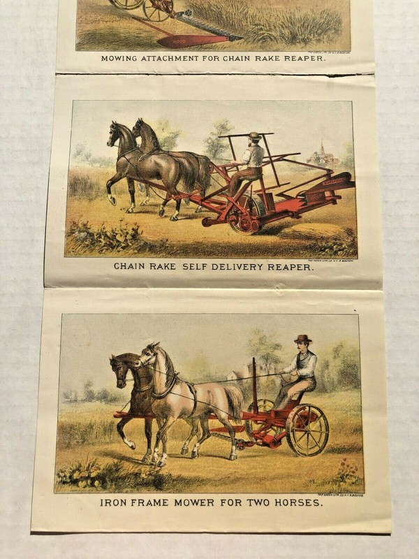 1876 Walter A Wood Harvesting Machines Sales Brochure w/ Color Illustrations