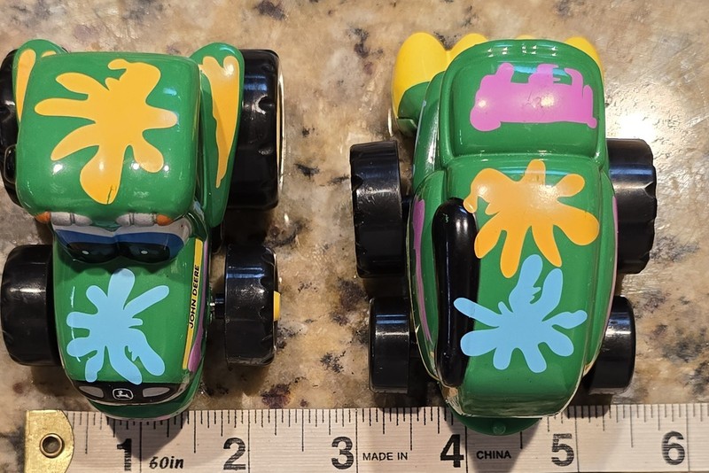 3" John Deere (2) Tractor Green & Yellow Farm House Cartoon Face Harvester gallery