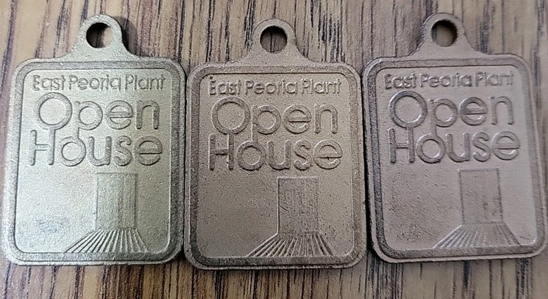 Set of 3 1981 Caterpillar East Peoria IL Open House Key Chain Fobs