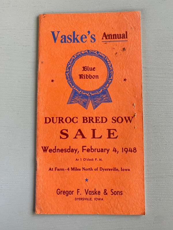 Vintage Duroc Bred Sow Hogs Pigs Sale Catalog Book Dyersville Iowa 1948 Farm Ag gallery