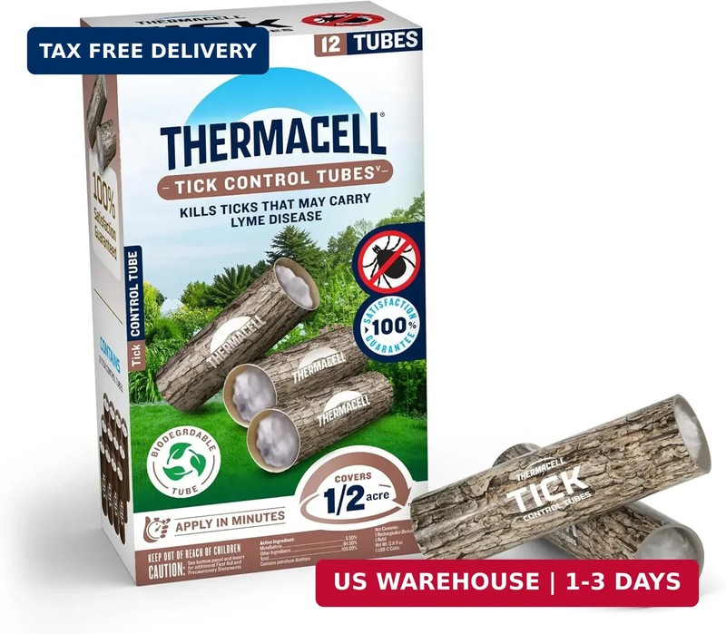 Thermacell Tick Control Tubes; 12 Per Box; No Spray, Easy-to-Use; Kills Ticks Th
