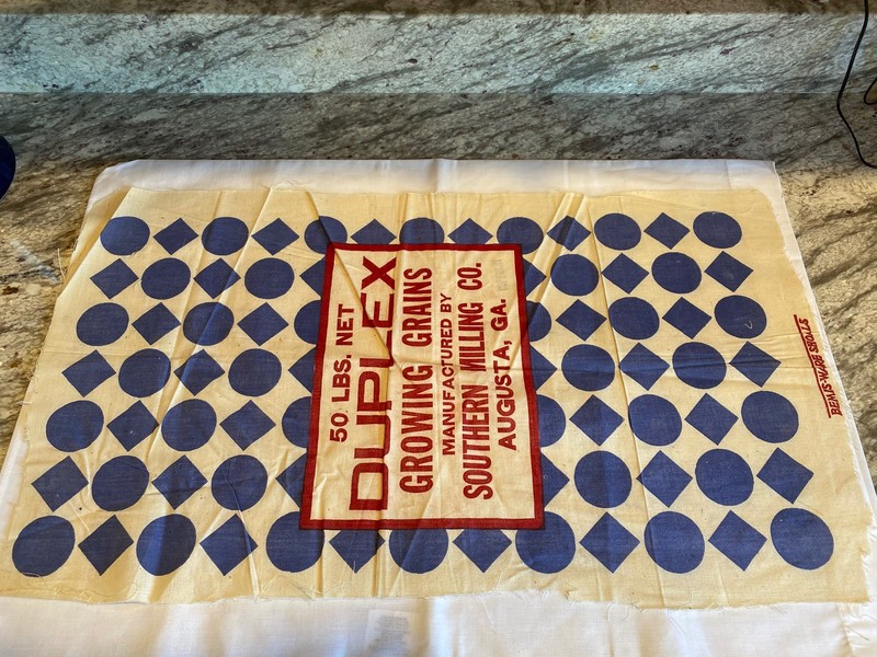 Antique 1920s 30s Prototype Duplex Growing Grains Bag Southern Milling Augusta