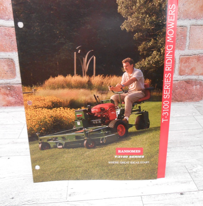 Ransomes T-3100 Riding Mower Sales Dealer Information Brochure VTG 1990
