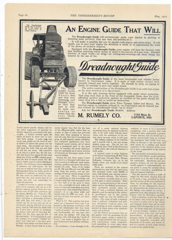 1912 Farm Ads: F&B of PG – Maytag Ruth Feeder & Rumely Dreadnaught Engine Guide