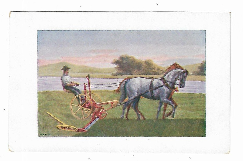 Old Trade Card International Harvester Company ZURICH Horse Drawn Sickle Mower