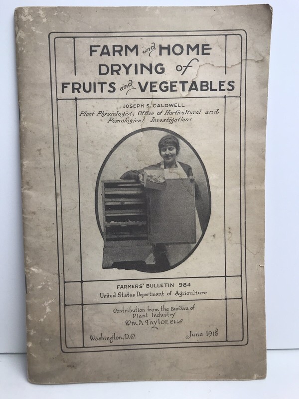 Vintage 1918 US Dept., of Agriculture Farm Bulletin 984 Drying Fruits & Veggies