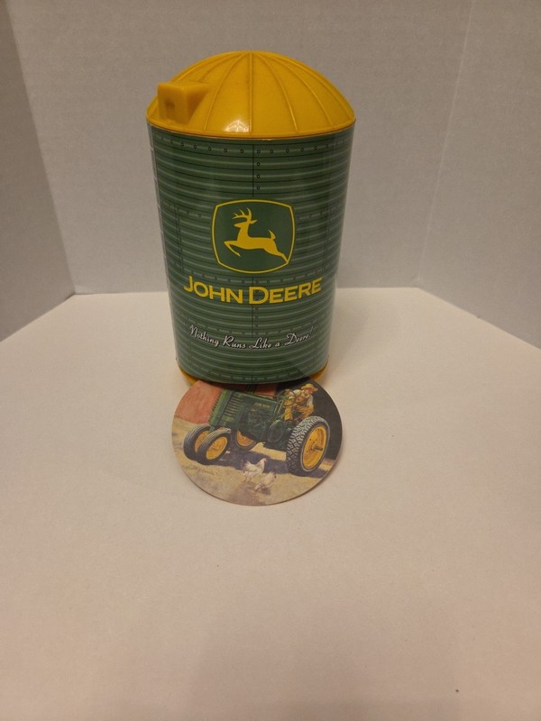 Licensed John Deere Coaster Set With Silo Dispenser with coasters