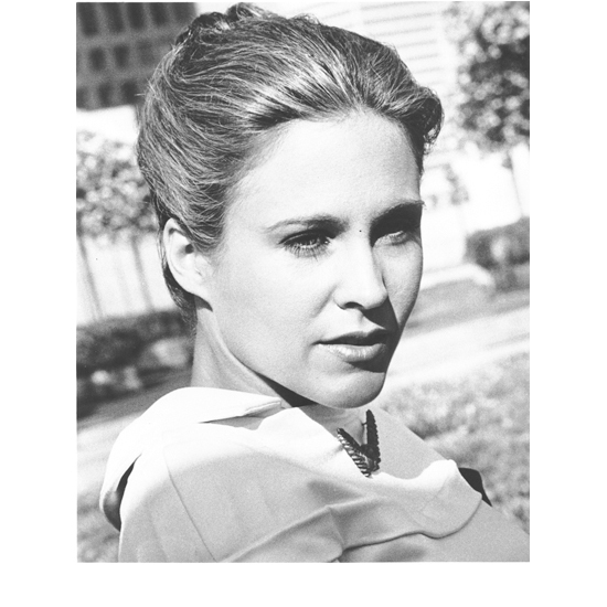 Erin Gray Close Up Head Shot Seated on Lawn 8 x 10 Inch Photo