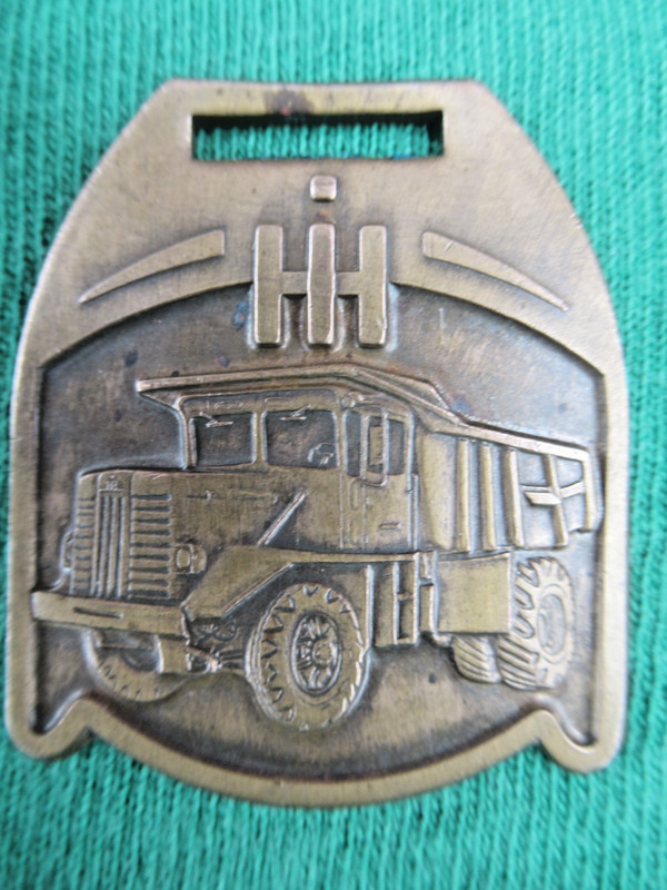 Vintage International Harvester IH quarry Dump Truck Brass Pocket Watch Fob