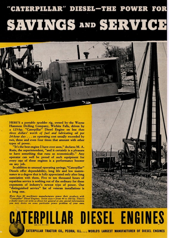 1937 Caterpillar Diesel Engines Ad: Hammond Drilling Co. Wichita Falls, Texas
