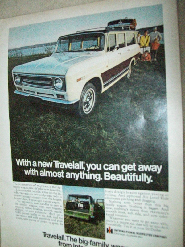 1969 I H International Travelall medium page car / truck ad -camping