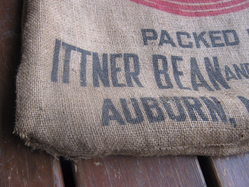 Vintage Michigan Navy Beans Ittner Bean & Grain Auburn MICH Burlap Empty sack gallery