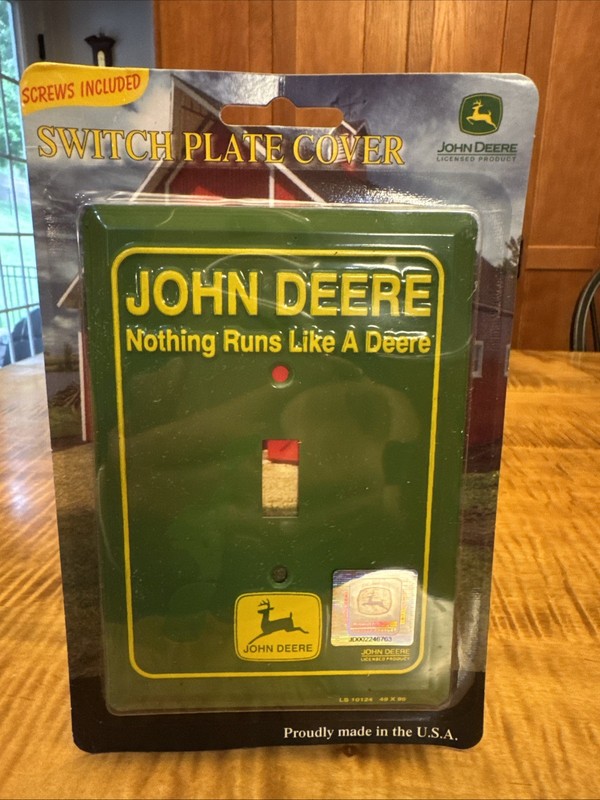 John Deere Licensed Aluminum Single Light Switch Wall Plate Cover NEW