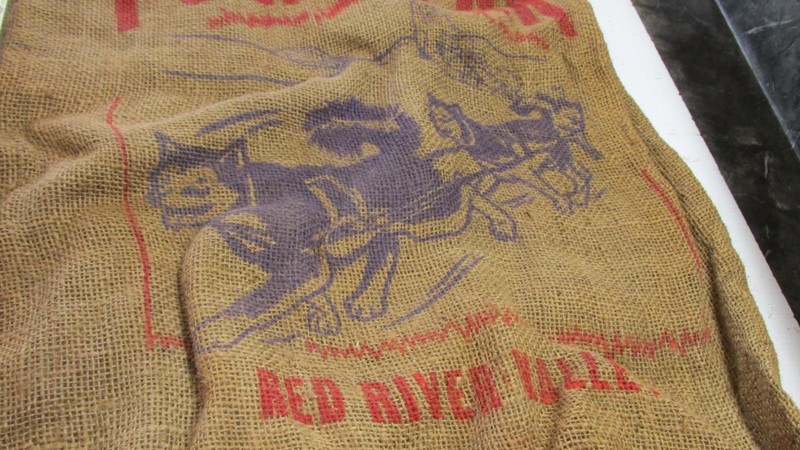 Old Red River Valley Polar pak Potato Burlap Sack Barn Wall Art