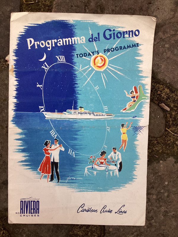 Rare Original May 1963 Caribbean Cruise Lines Riviera Cruises Program