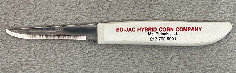 Bo-Jac Hybrid Corn Co. Advertising 6” Knife Mt. Pulaski, Ill.