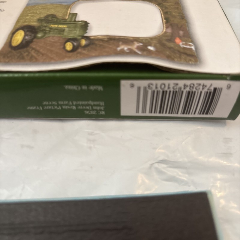 John Deere Farm Equipment Tractor Resin Picture Frame New NOS 1990s Painted gallery