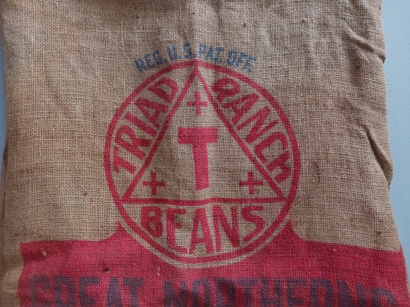 Vintage Triad Ranch Trinidad Bean Co Burlap Bean Sack 100 Lb Denver Colorado gallery