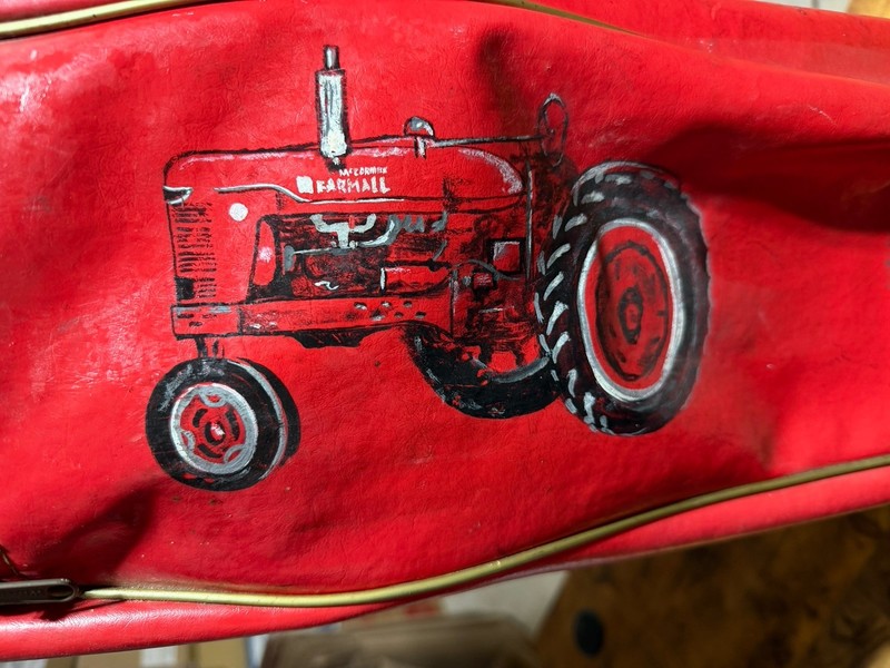 Rare Vintage Wilson Golf Bag Red Farmall International Harvester Hand Painted gallery