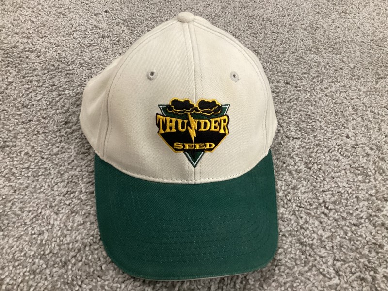 Thunder Seed Gray Black Cotton Farm Ball Cap Adjustable Trucker Hat FREE S/H
