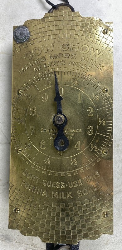 Antique 1900’s Cow Chow Purina Milk Scale Nice Brass Face