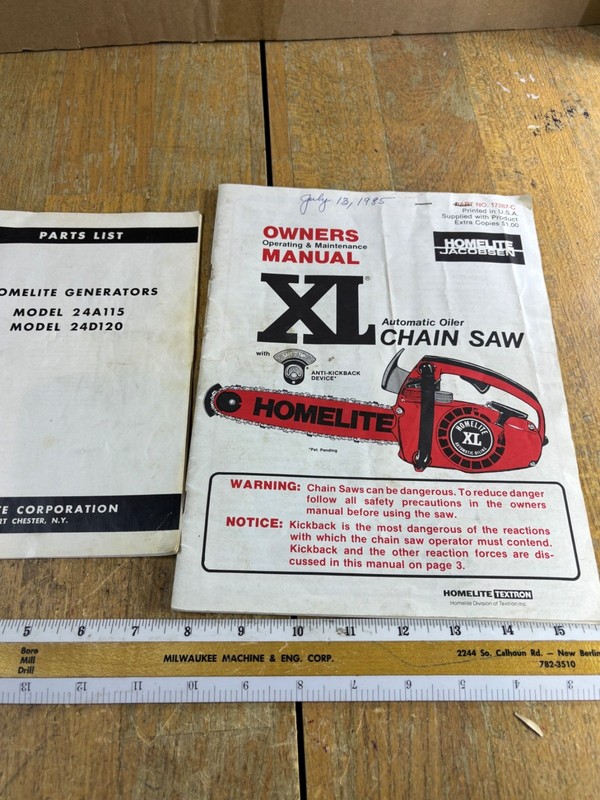 1960s Homelite One Man Gasoline Chain Saws Dealer Brochure