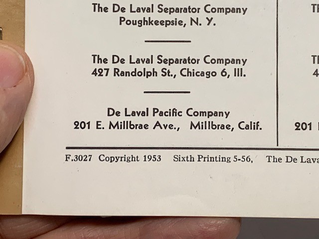 "NICE" 1956 INSTRUCTION MANUAL DE LAVAL No. 9 JUNIOR ELECTRO CREAM SEPARATOR gallery